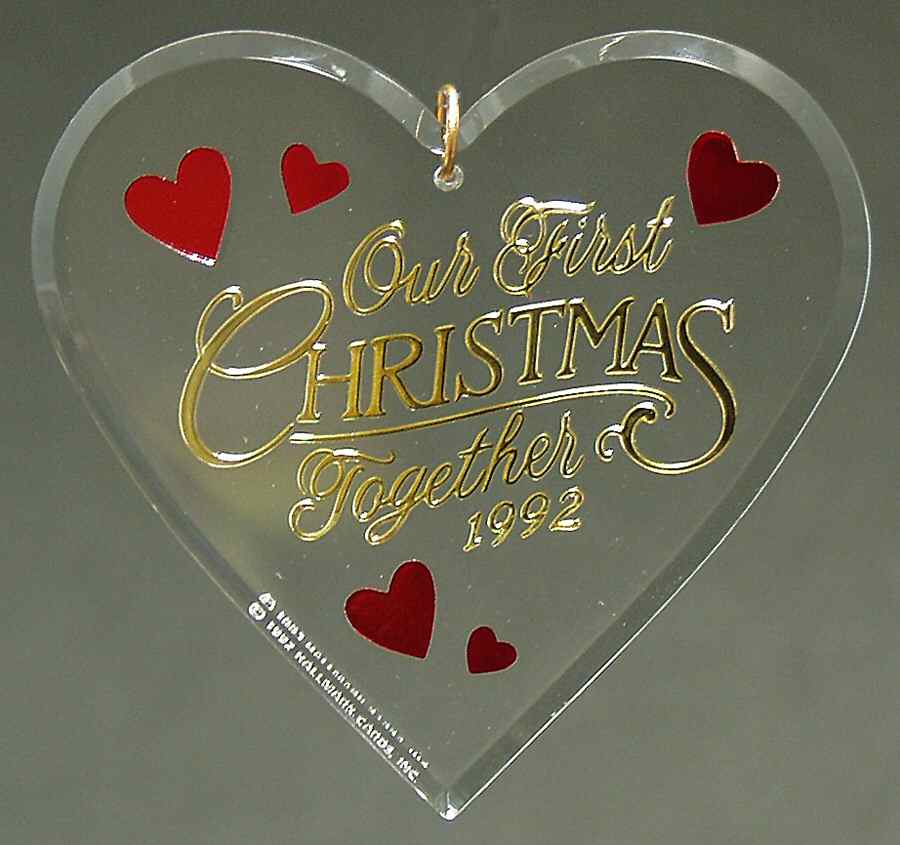 1992 Hallmark Christmas Ornaments Our First Christmas - No Box by Hallmark Gold Crown-1