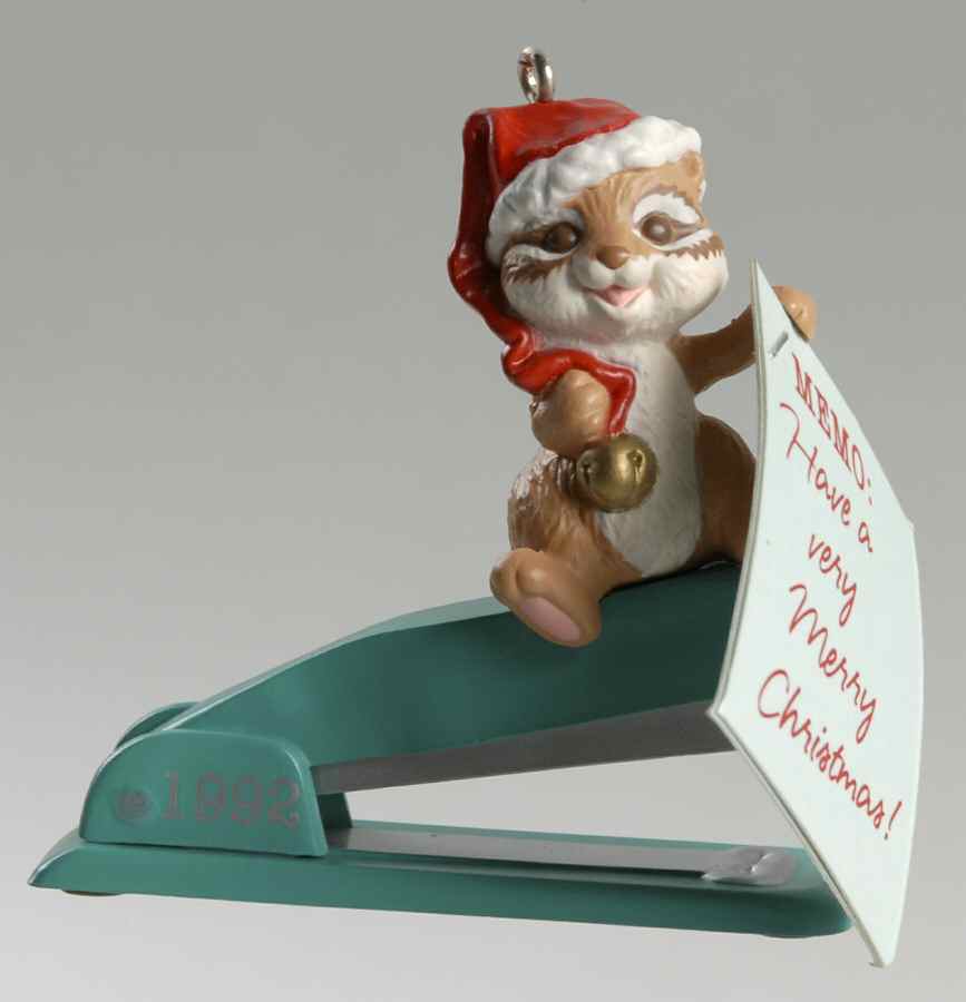 1992 Hallmark Christmas Ornaments Holiday Memo - Boxed by Hallmark Gold Crown-1