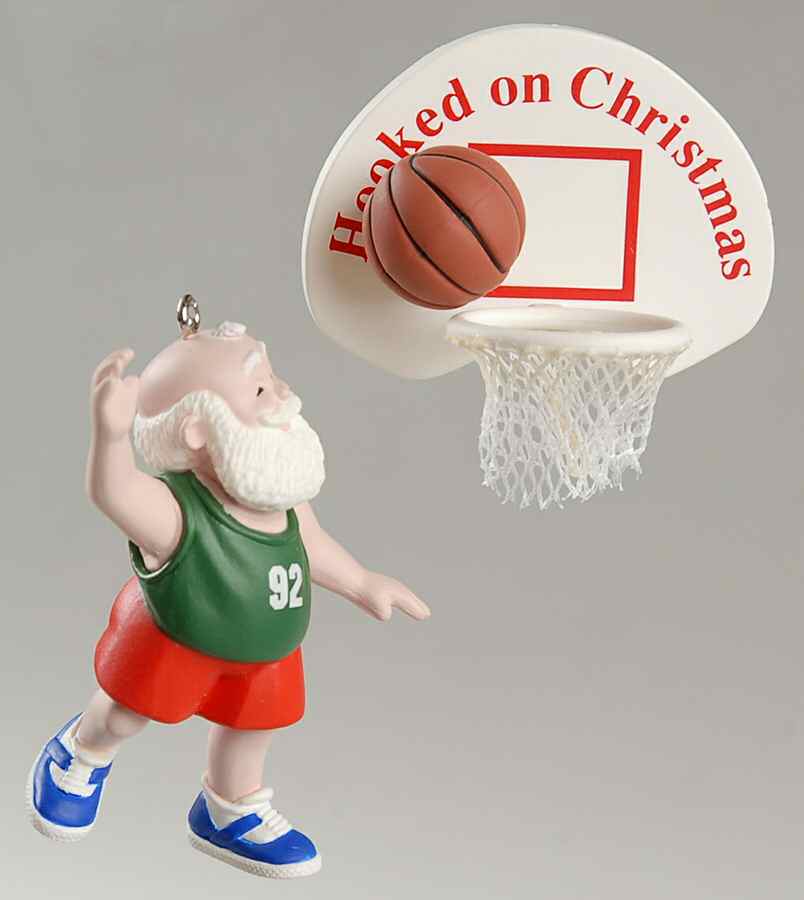 1992 Hallmark Christmas Ornaments Santa's Hook Shot - No Box by Hallmark Gold Crown-1
