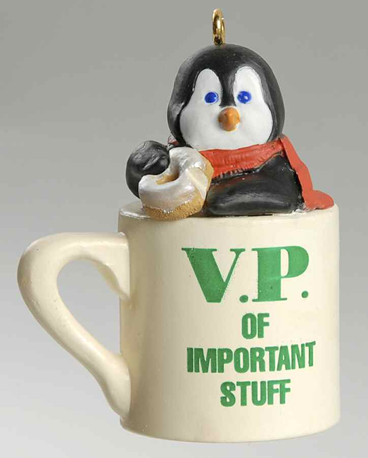 1992 Hallmark Christmas Ornaments Vp Of Important Stuff - Boxed by Hallmark Gold Crown-1
