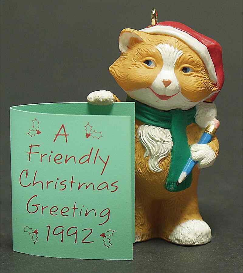 1992 Hallmark Christmas Ornaments Friendly Greetings - Boxed by Hallmark Gold Crown-1