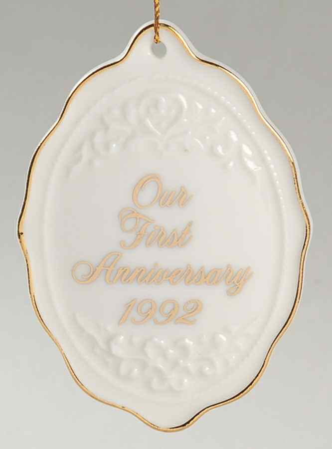 1992 Hallmark Christmas Ornaments First Anniversary - Boxed by Hallmark Gold Crown-1