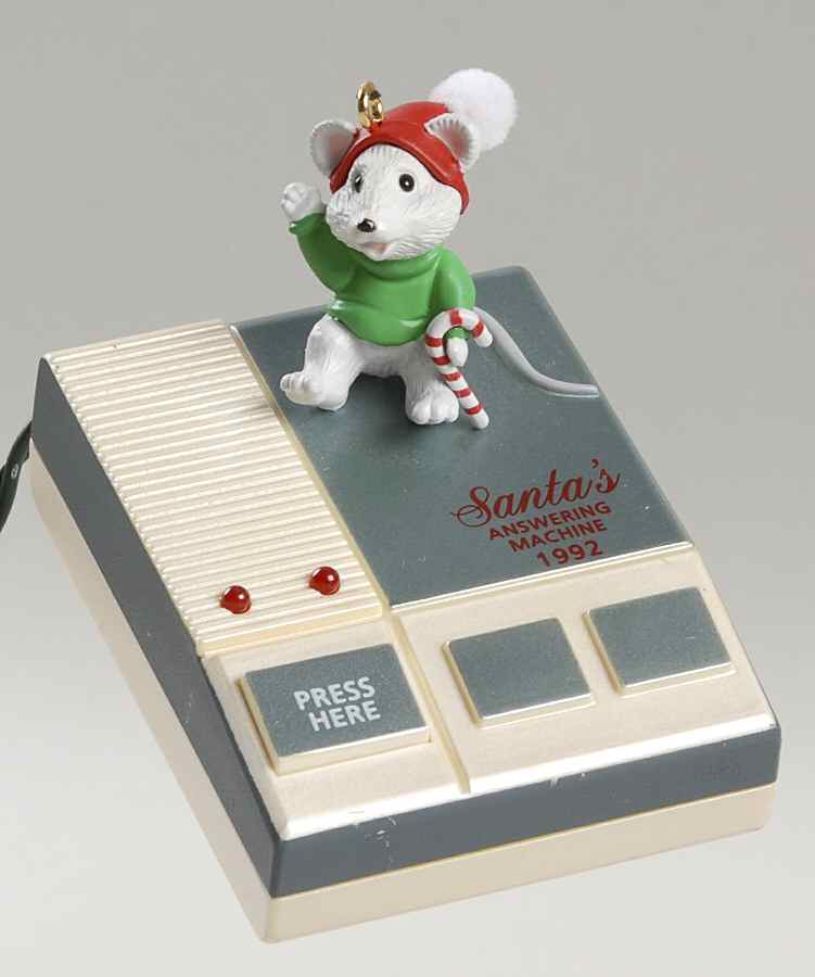 1992 Hallmark Christmas Ornaments Santa's Answering Machine - Boxed by Hallmark Gold Crown-1