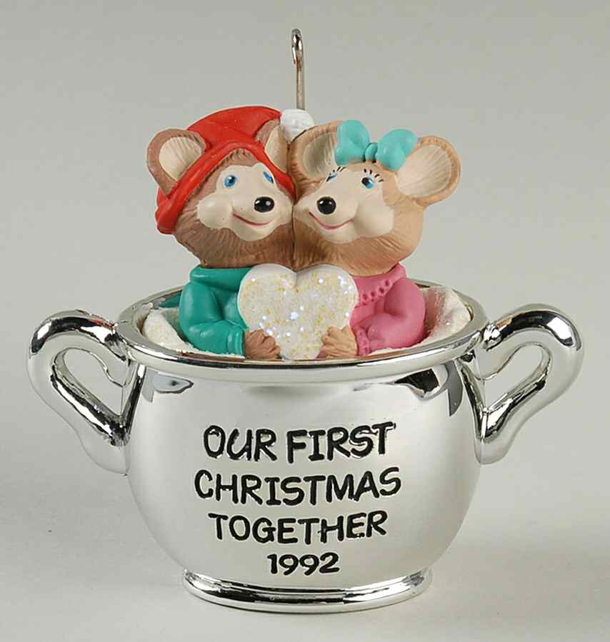 1992 Hallmark Christmas Ornaments Our First Christmas Together - Boxed by Hallmark Gold Crown-1