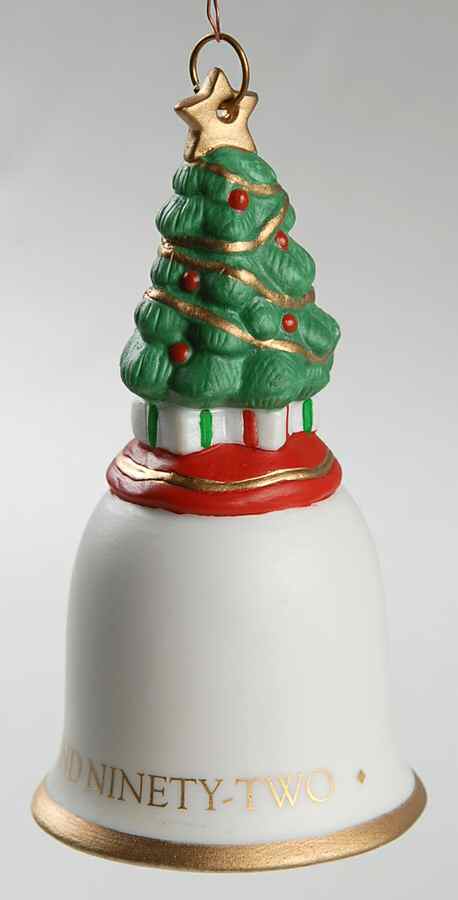 1992 Hallmark Christmas Ornaments O Christmas Tree Bell - Boxed by Hallmark Gold Crown-1