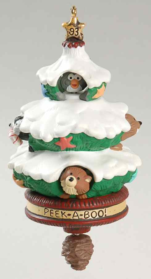 1993 Hallmark Christmas Ornaments Peek-A-Boo Tree - Boxed by Hallmark Gold Crown-1