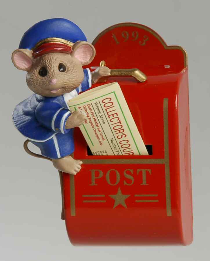 1993 Hallmark Christmas Ornaments It's In The Mail - No Box by Hallmark Gold Crown-1