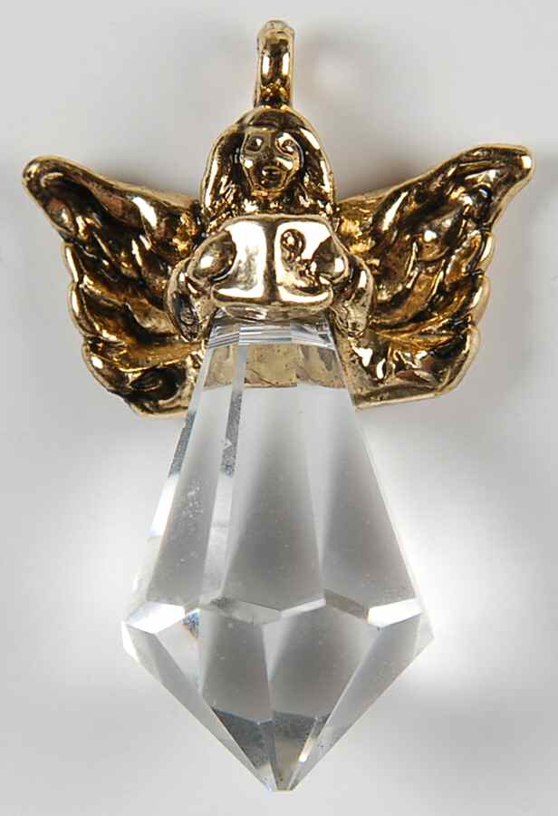Precious Edition-Miniature 1993-Clear Crystal Angel - Boxed by Hallmark Gold Crown-1