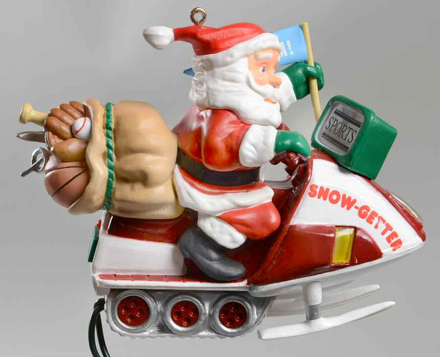 1993 Hallmark Christmas Ornaments Santa's Snow Getter - Boxed by Hallmark Gold Crown-1