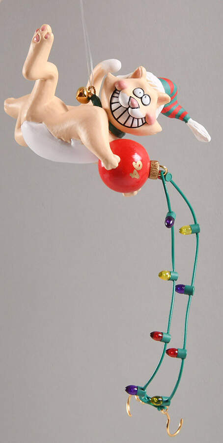 1994 Hallmark Christmas Ornaments Feline Of Christmas - Boxed by Hallmark Gold Crown-1