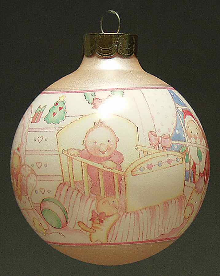 1994 Hallmark Christmas Ornaments Baby's 1st Christmas-Girl - No Box by Hallmark Gold Crown-1