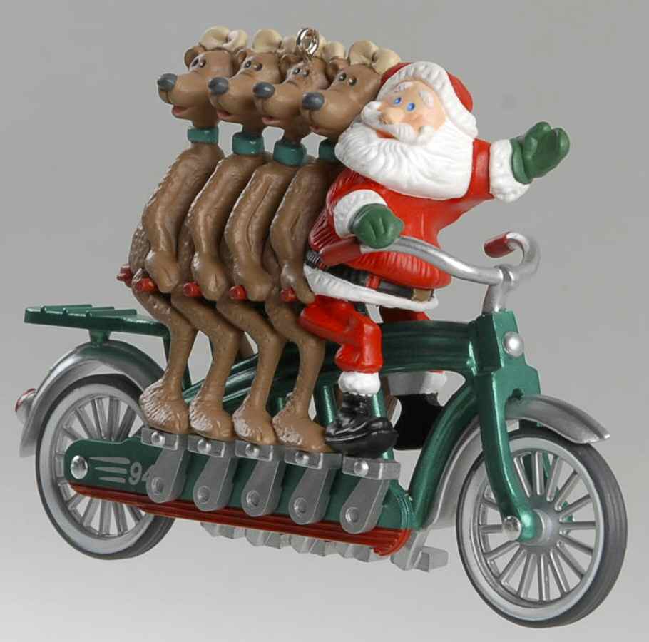 1994 Hallmark Christmas Ornaments Cheery Cyclists - Boxed by Hallmark Gold Crown-1