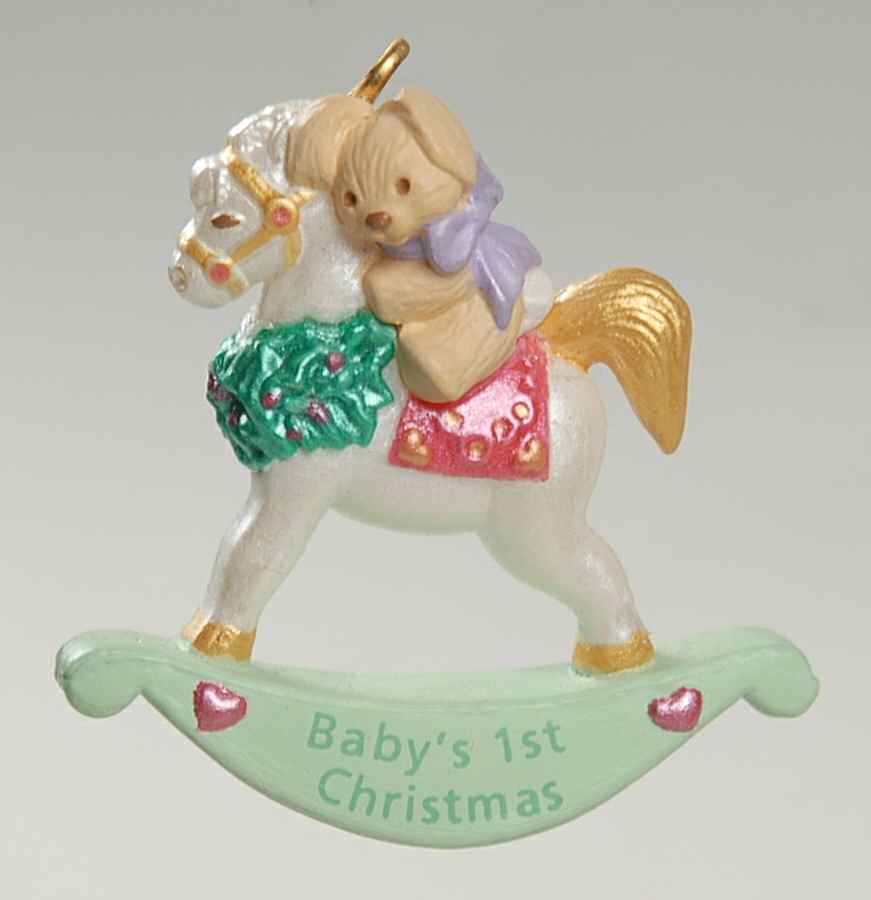 Baby's First Christmas - Miniature 1994 Babys First Christmas - Boxed by Hallmark Gold Crown-1