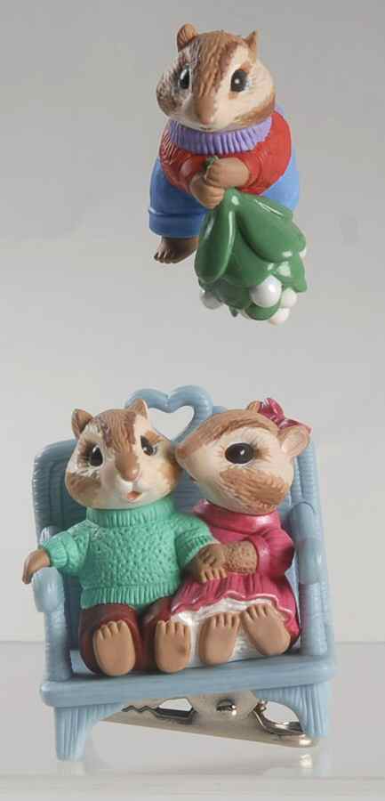 1994 Hallmark Christmas Ornaments Mistletoe Surprise-2 Pc Set - No Box by Hallmark Gold Crown-1