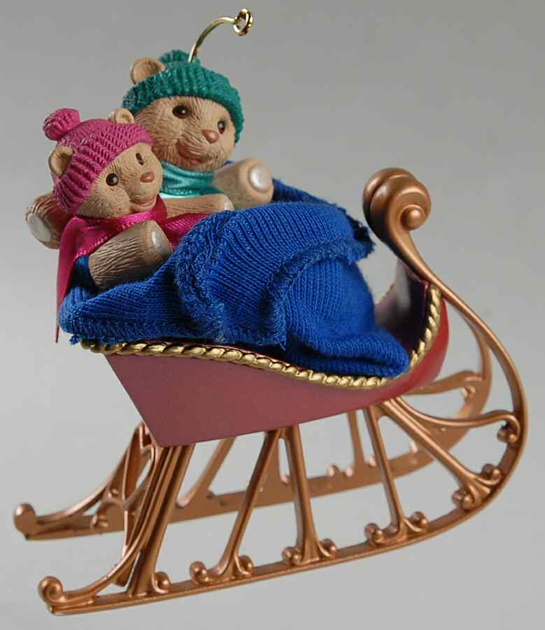 1994 Hallmark Christmas Ornaments Our First Christmas Together-Sleigh - Boxed by Hallmark Gold Crown-1