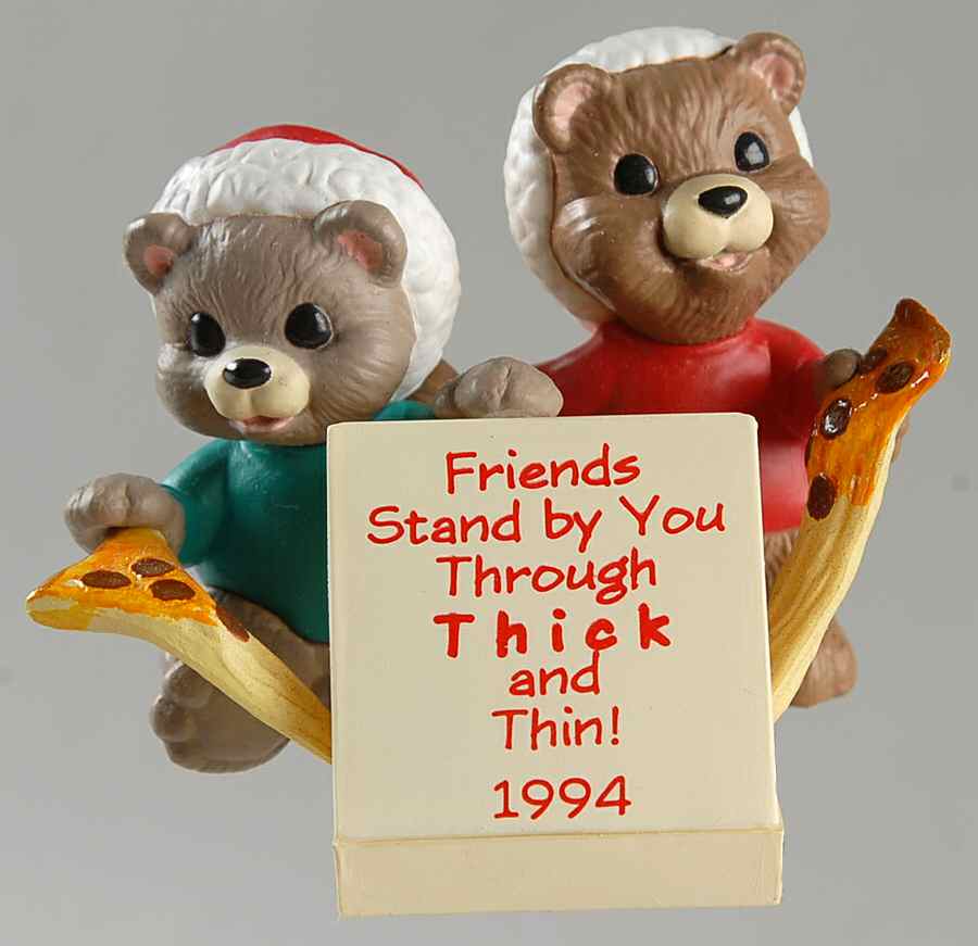 1994 Hallmark Christmas Ornaments Thick 'N' Thin - Boxed by Hallmark Gold Crown-1