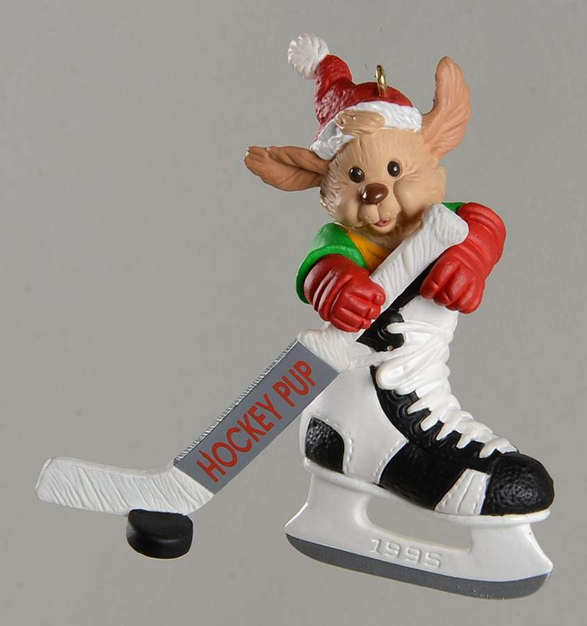 1995 Hallmark Christmas Ornaments Hockey Pup - No Box by Hallmark Gold Crown-1