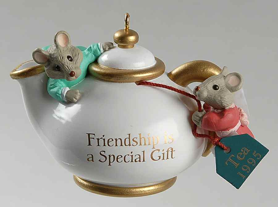1995 Hallmark Christmas Ornaments Two For Tea - No Box by Hallmark Gold Crown-1