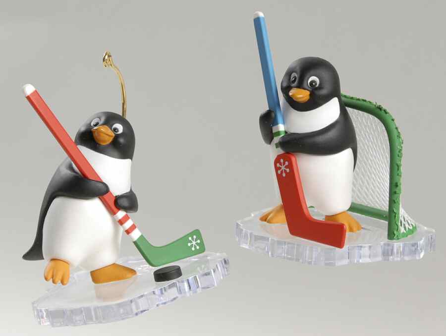 1996 Hallmark Christmas Ornaments Goal Line Glory-Set Of 2 - Boxed by Hallmark Gold Crown-1