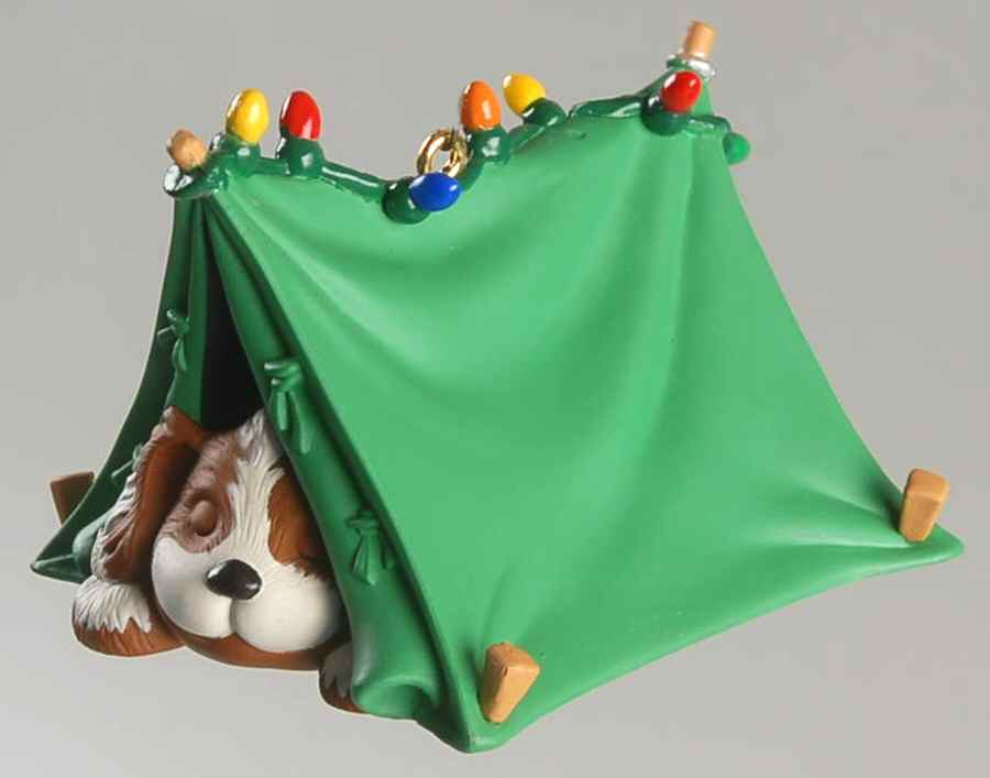 1996 Hallmark Christmas Ornaments Pup-Tenting - Boxed by Hallmark Gold Crown-1