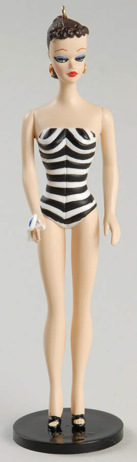 Barbie-Nostalgic Series Debut 1959-Brunette Club Exclusive - No Box 2* by Hallmark Gold Crown-1