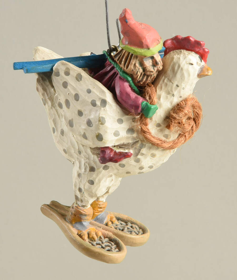 Folk Art Americana Racing Through The Snow - No Box by Hallmark Gold Crown-1