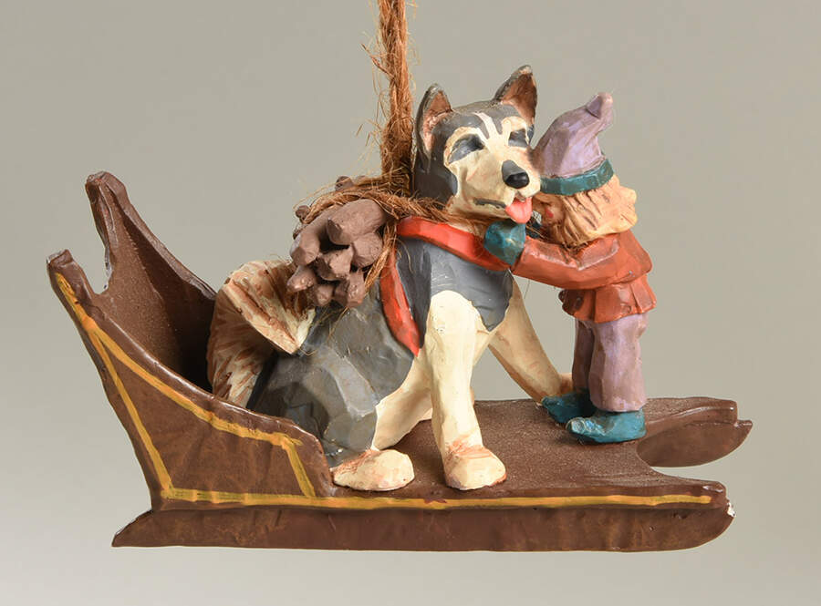 Folk Art Americana Fetching The Firewood - No Box by Hallmark Gold Crown-1