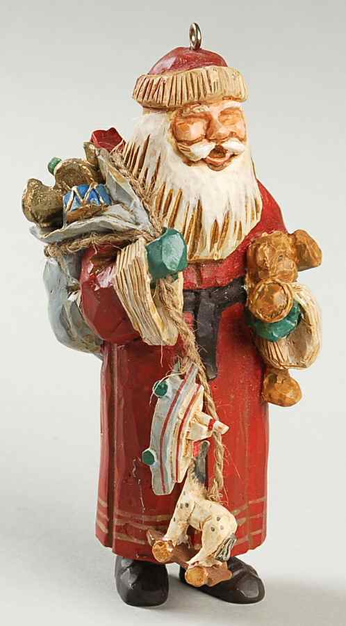 Folk Art Americana Santa Claus - No Box by Hallmark Gold Crown-1