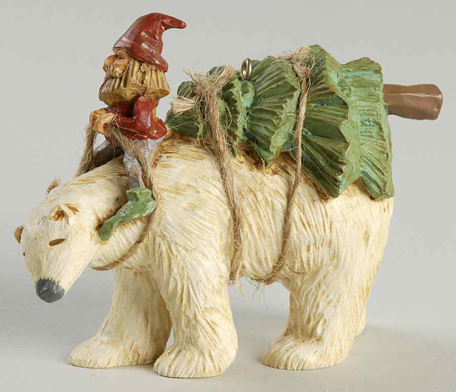 Folk Art Americana Polar Bear Adventure - Boxed by Hallmark Gold Crown-1