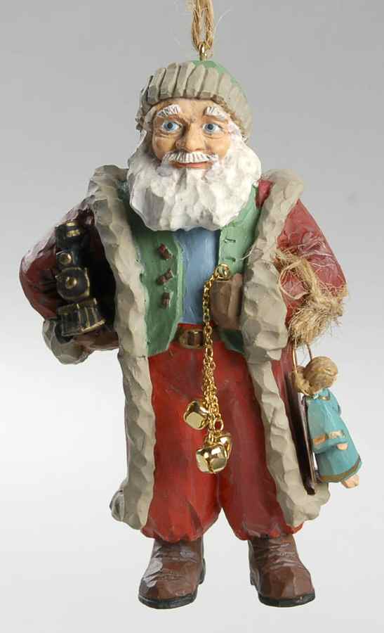 Folk Art Americana Santa's Gifts - No Box by Hallmark Gold Crown-1