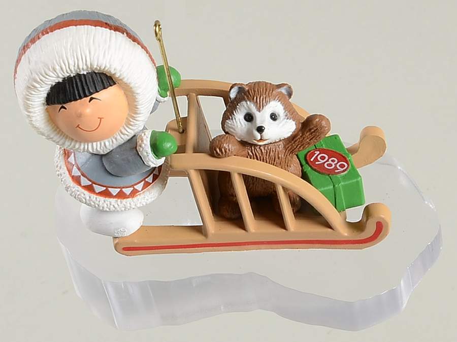 Frosty Friends 1989-Sled-10th Edition - No Box by Hallmark Gold Crown-1