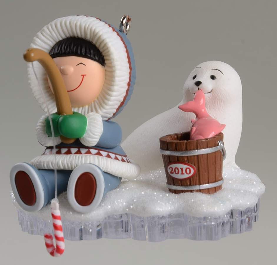 Frosty Friends 2010-31st Edition Fishing - Boxed by Hallmark Gold Crown-1