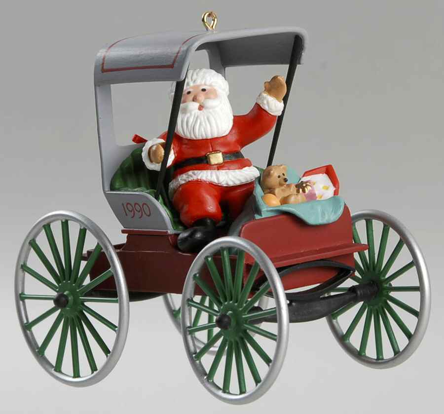 Here Comes Santa 1990-Festive Surrey - No Box by Hallmark Gold Crown-1