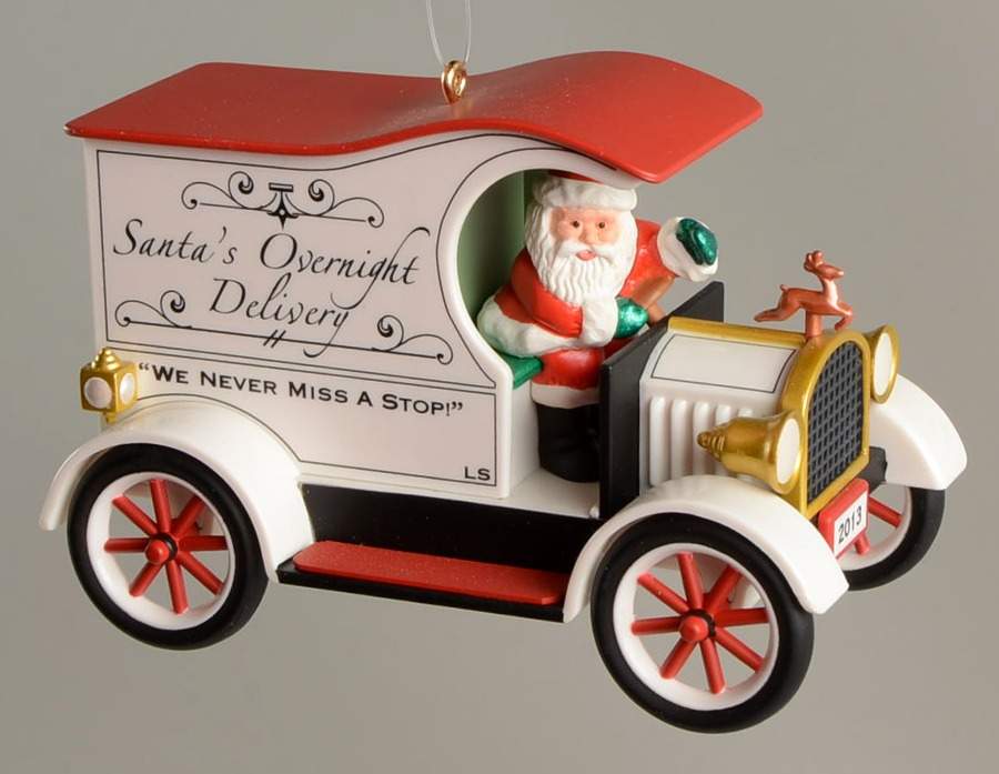 Here Comes Santa 2013 Santa's Overnight Delivery - Boxed by Hallmark Gold Crown-1