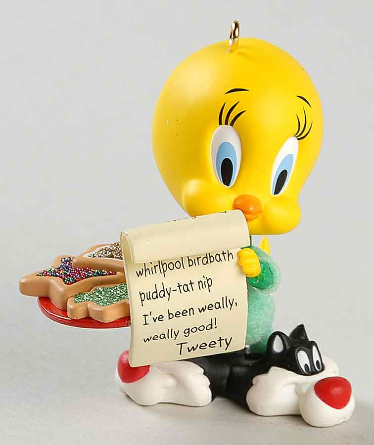 Looney Tunes 2007-Chwistmas List-Tweety - No Box by Hallmark Gold Crown-1