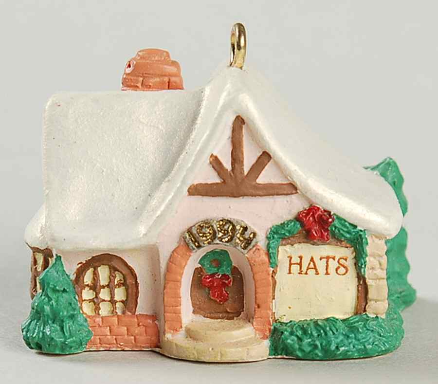 Old English Village-Miniature Hat Shop - Boxed by Hallmark Gold Crown-1
