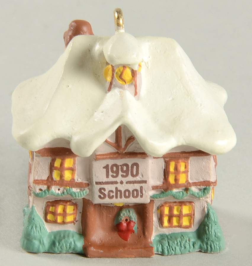 Old English Village-Miniature School - Boxed by Hallmark Gold Crown-1