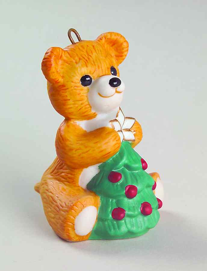 Porcelain Bears Cinnamon Bear With Tree - Boxed by Hallmark Gold Crown-1
