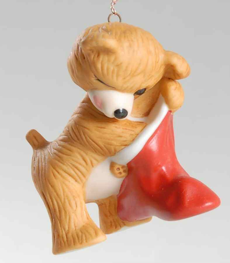 Porcelain Bears Cinnamon Bear With Stocking - Boxed by Hallmark Gold Crown-1