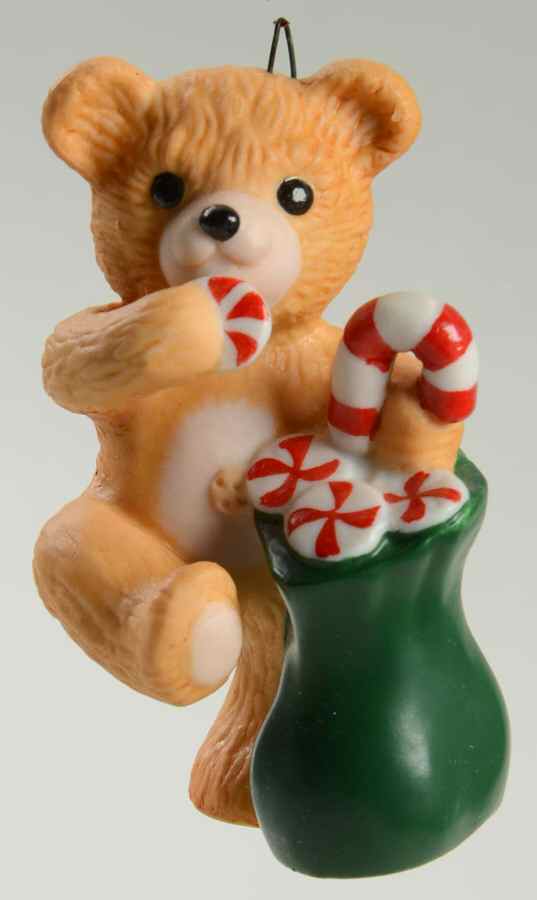 Porcelain Bears Cinnamon Bear W/ Bag Of Candy - Boxed by Hallmark Gold Crown-1