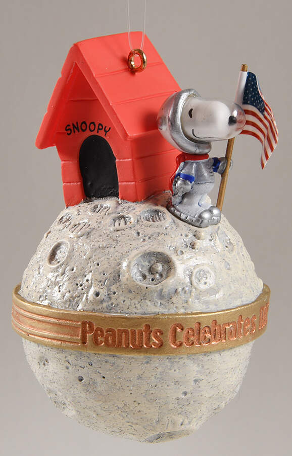 Peanuts Christmas Ornament Snoopy Nasa - No Box by Hallmark Gold Crown-1