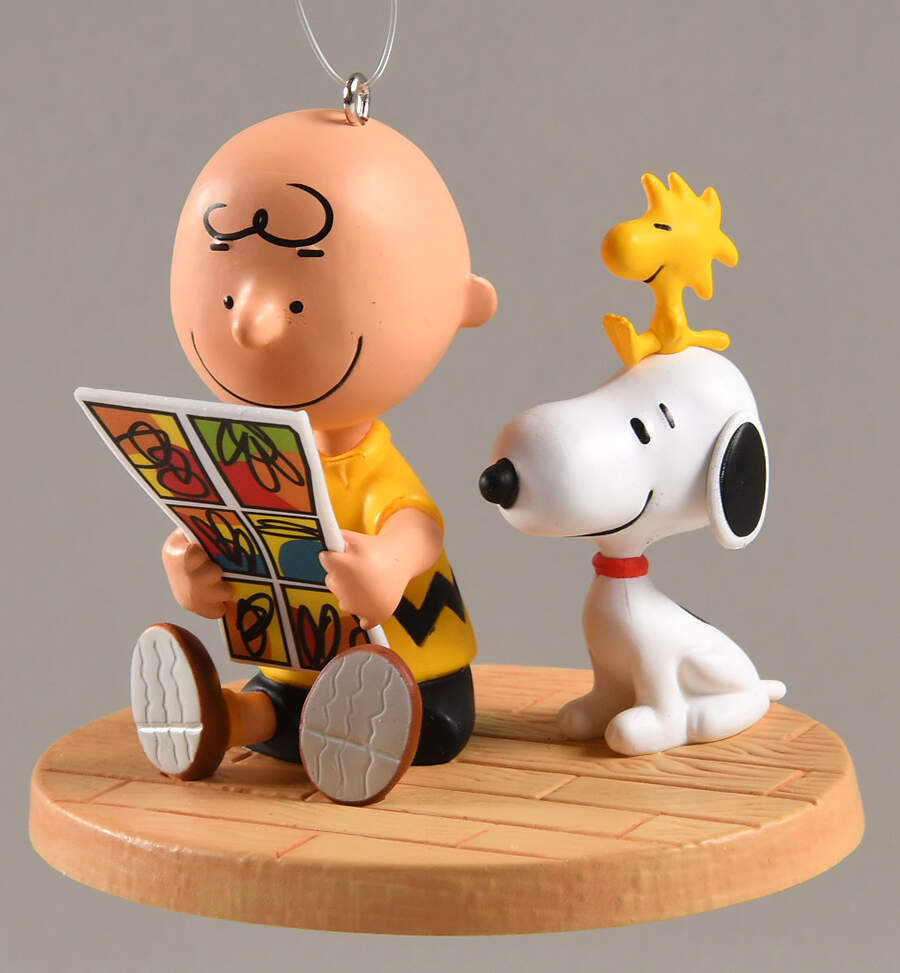 Peanuts Christmas Ornament Sunday Morning Funnies - Boxed by Hallmark Gold Crown-1