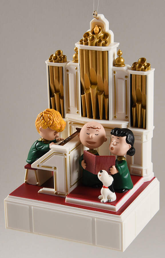Peanuts Christmas Ornament Hark Music Fills The Air - Boxed by Hallmark Gold Crown-1