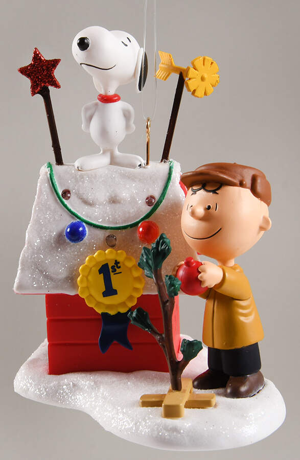 Peanuts Christmas Ornament Decked Out Doghouse - Boxed by Hallmark Gold Crown-1