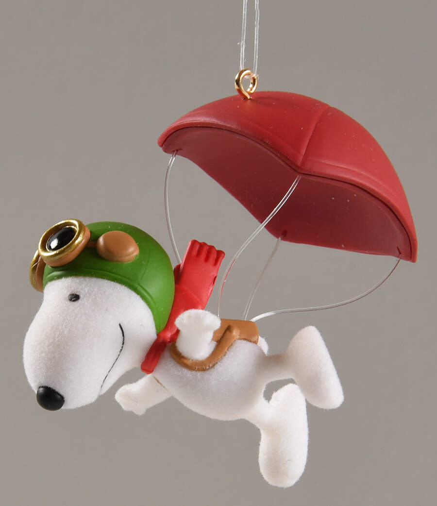 Peanuts Christmas Ornament Paratrooper Snoopy - Boxed by Hallmark Gold Crown-1
