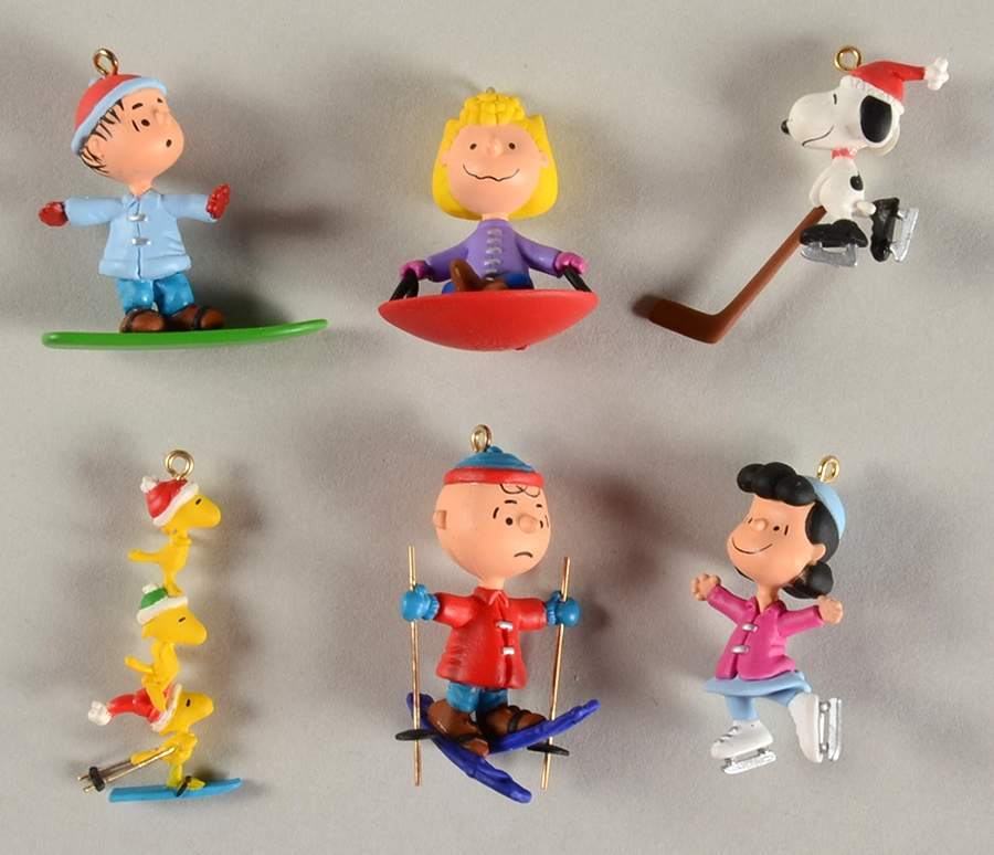 Peanuts Christmas Ornament Winter Sports-Set Of 6 - Boxed by Hallmark Gold Crown-1
