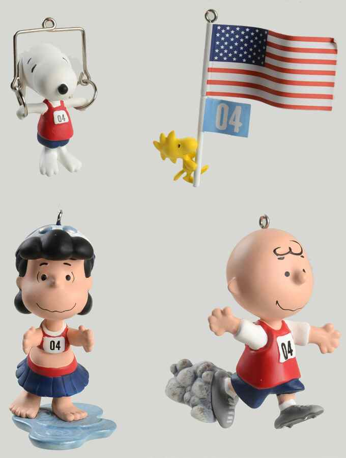 Peanuts Christmas Ornament The Peanuts Games (Set Of 4) - Boxed by Hallmark Gold Crown-1