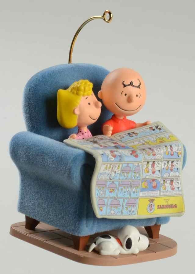 Peanuts Christmas Ornament The Sunday Funnies - No Box by Hallmark Gold Crown-1