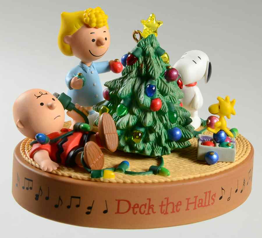 Peanuts Christmas Ornament Deck The Halls, Charlie Brown - Boxed by Hallmark Gold Crown-1