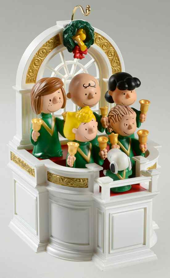 Peanuts Christmas Ornament Ringing In Christmas - Musical - No Box by Hallmark Gold Crown-1